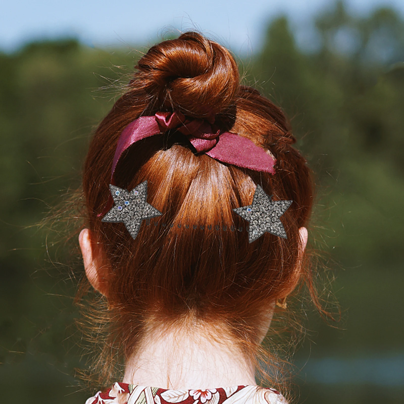 

2pcs Colored Hair Clips Invisible for Fixing Elastic U Shape Bangs Hairpins Headband Comb Thick Comb Headband Hair