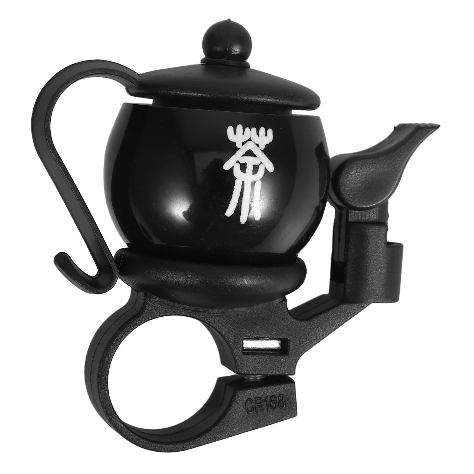 Bicycle Bell Black Mini Teapot Shaped Novelty Bike Ring Light Compact Design For Cycling Commute Safety Accessory