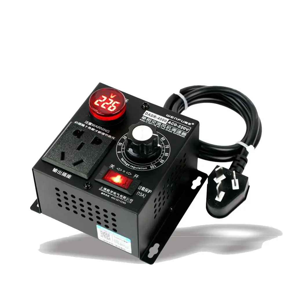 220v 4000w High-power Scr Voltage Regulator Motor/fan/electric Drill Speed Controller Governor Thermostat Voltage Controller