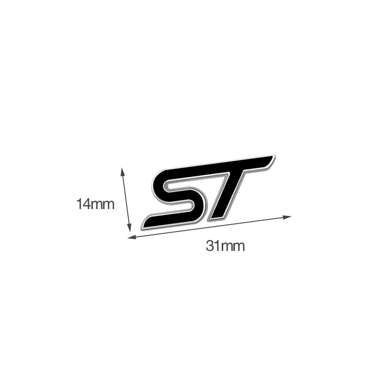 1/2PCS Metal ST Badge For Ford Focus Fiesta Puma ST line Mondeo Kuga 3D Stickers Car Steering Wheel Emblem Decal Accessories