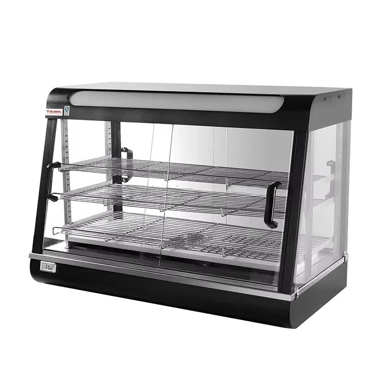 1200mm Commercial Heated Display Cabinet Pie Warmer Hot Food Showcase Fried Chicken Food Display Warmer