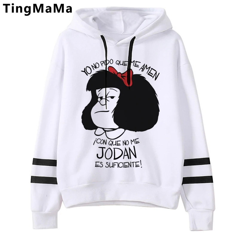 

Mafalda Hoodies Female Korea Harajuku Printed Women Clothing Graphic Streetwear Unisex Cartoon Hip Hop Sweatshirts Female