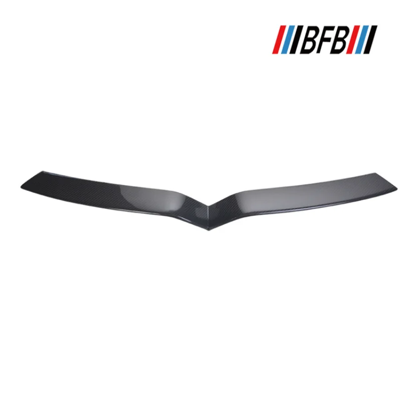 

For Tesla Model X Front Lip Real Dry Carbon Fiber Center Grille Trim Frame Grille Grid Chrome Strip 16 - 25 modification