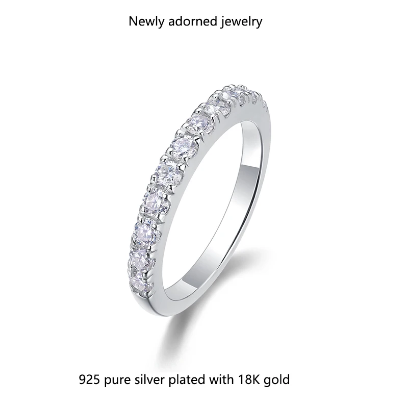 

TikTok Xiaohongshu bestseller 925 sterling silver moissanite single-row women's ring, trendy and fashionable finger ring on Inst