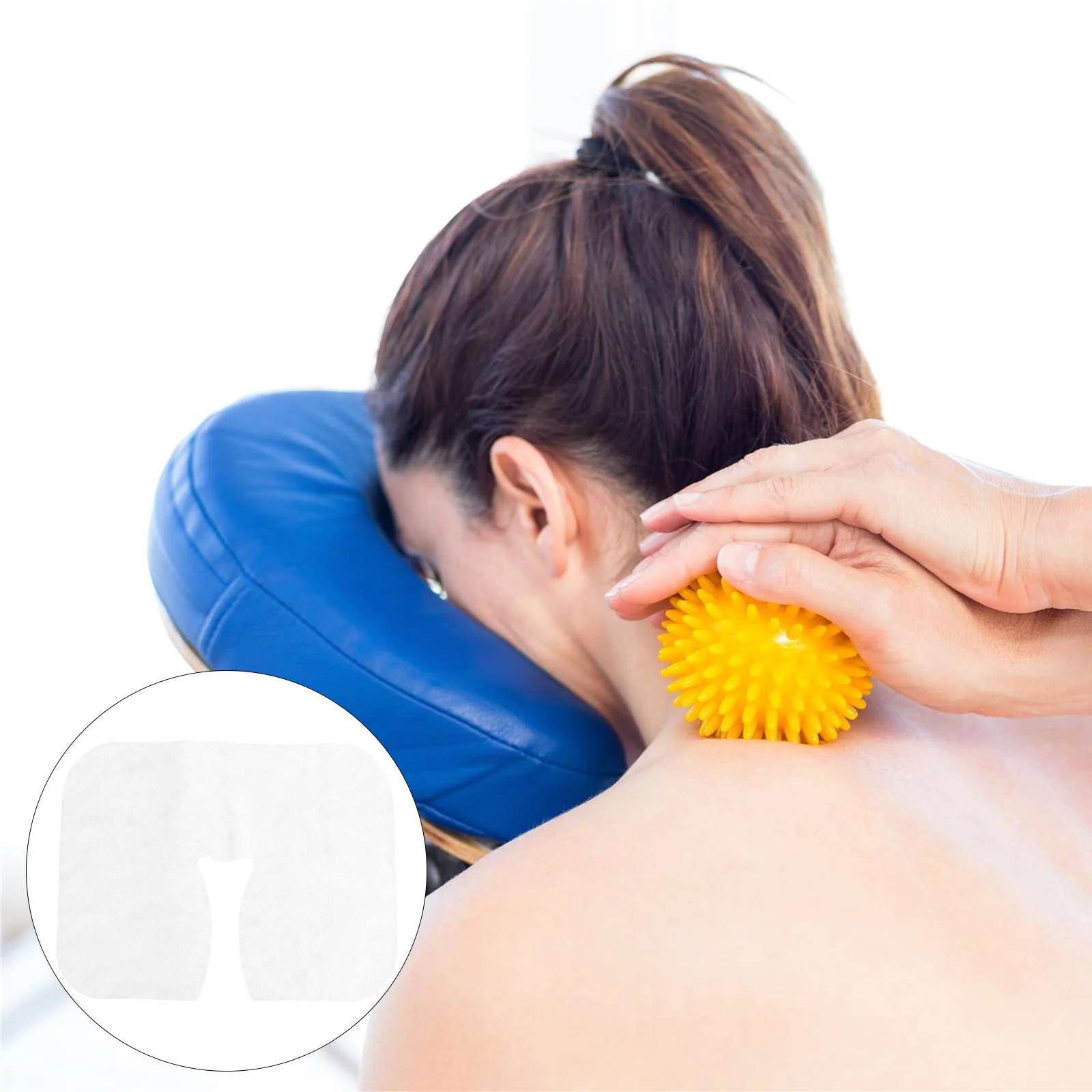 

100 шт. одноразовые массажные подголовники с отверстием для лица для спа-салона, косметического лечения, мягкие дышащие белые