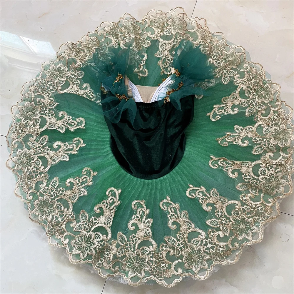 

Children's Ballet Professional Tutus Green Kids Adult Swan Lake Pancake Tutu Women Girl Ballerina Costumes Dance Tutu Ballet