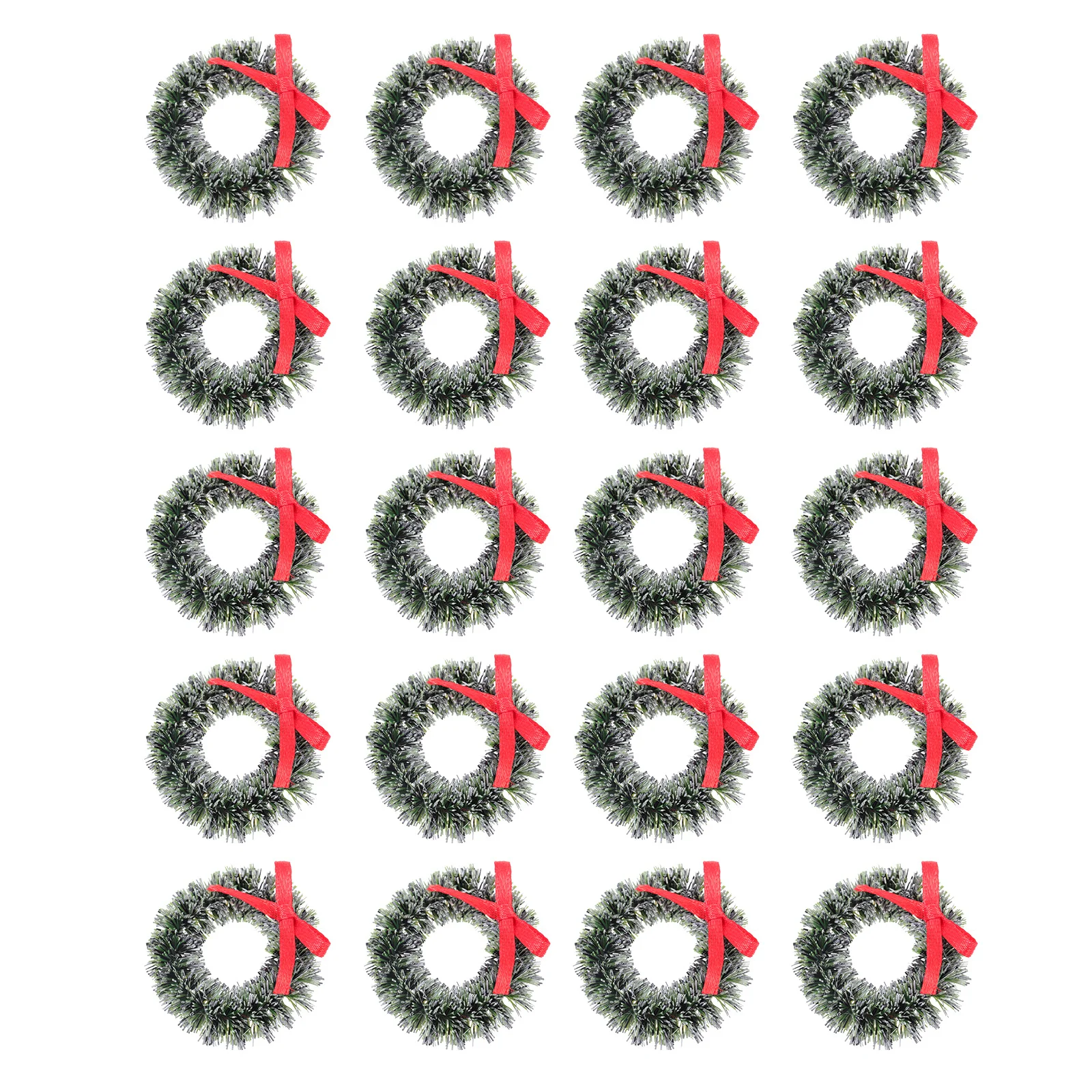 

24pcs Mini Christmas Wreath With Bow Artificial Mini Wreaths For Crafts Holiday Home Decor Tree Ornaments Small Wreath Bulk