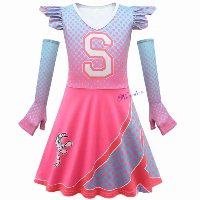 Meninas carnaval halloween cheerleader traje cosplay crianças zumbi addison roupa fantasia vestido uniforme de alegria roupas