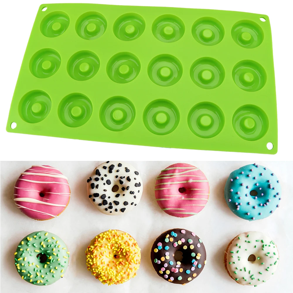 Donut Mold Silicone - Donut-Dessert-Backform 4cm Silikonform 18-Fach Mini-Schokoladen-/Donut-Silikonform Küchenwerkzeug