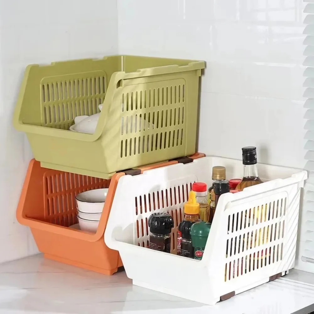 Stackable Basket Stacking Organization Baskets Capacity Home Kitchen Stackable Basket Toys Rack Kitchen Vegetable Storage Rack