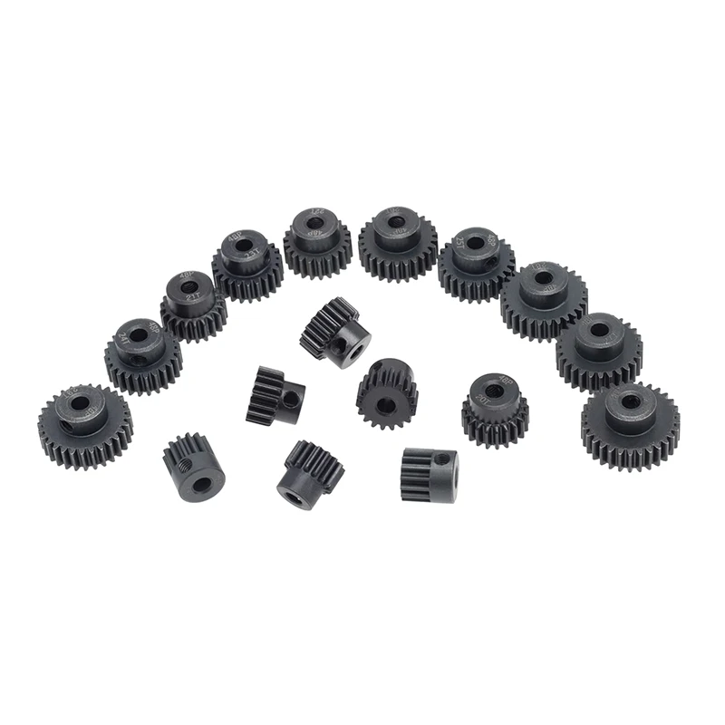 

48P 3.175mm 16T 17T 18T 19T 20T 22T 24T 25T 26T 27 Black Steel Metal Pinion Motor Gear 1/10 AXIAL SCX10 RC Model Car Motor Parts