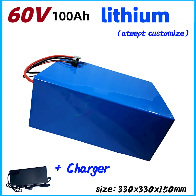 

CT lithium ;60V 100AH li ion battery With BMS for 3500W 6000W scooter AGV demo Go Cart Skateboard bike +10A charger，