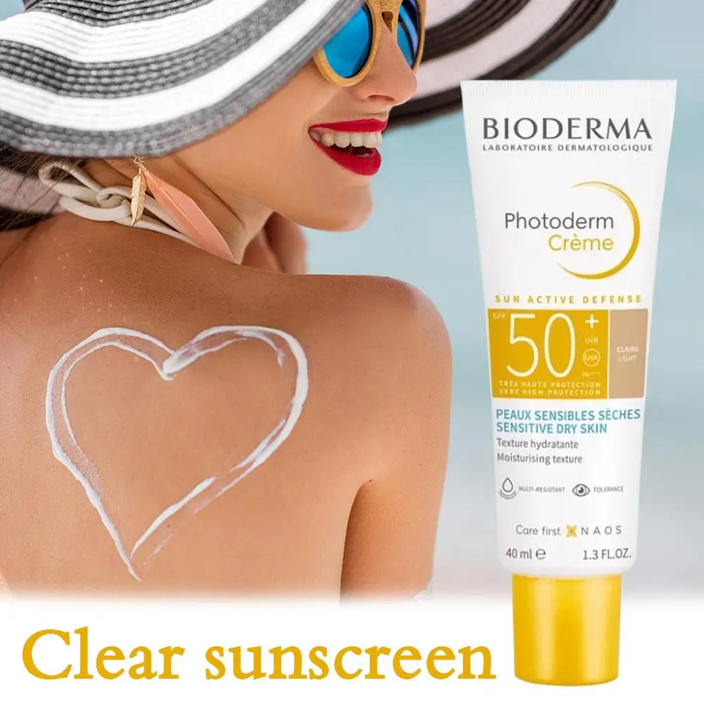 BIODERMA Photoderm Crème SPF50+ Protector Solar 40ml, Bloqueador Solar Hidratante No Grasoso para Piel Sensible y Seca, Protección UV