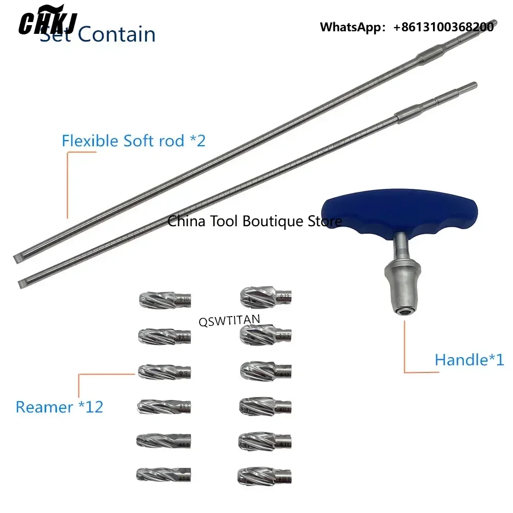 Orthopedic Bone Drill Set Cannulated Intramedullary Nail Flexible Reamer With Removable Head Surgery Instrument