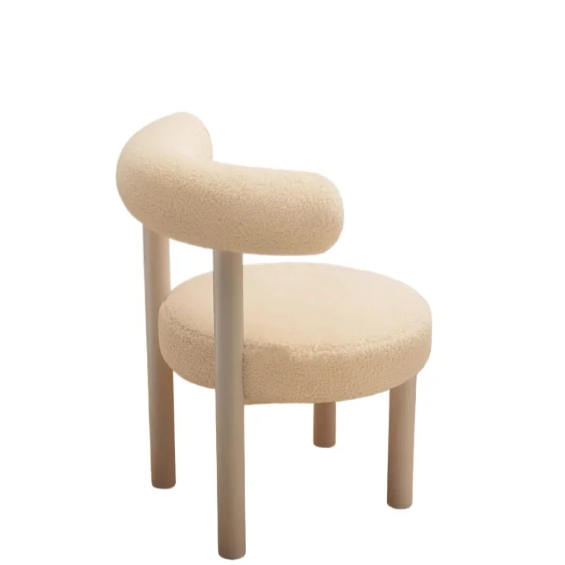 

Cream style dining chair household simple dining table and chairs girls bedroom makeup chair Internet celebrity light luxury