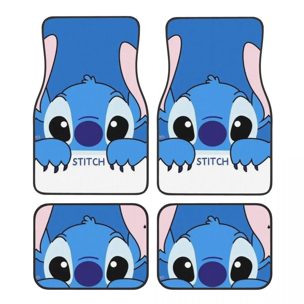 

Автомобильные коврики Lilo Stitch And Angel для автомобилей, универсальный полный комплект автомобильных ковриков, нескользящие для седанов грузовиков