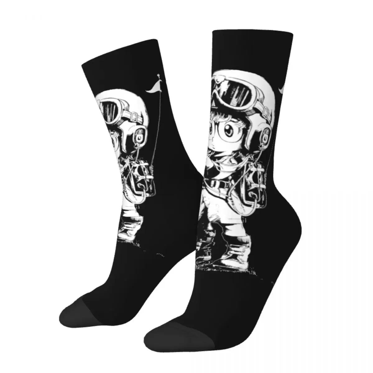 

Colorful Cute Arale Sports Socks Dr Slump Anime Polyester Middle Tube Socks for Unisex