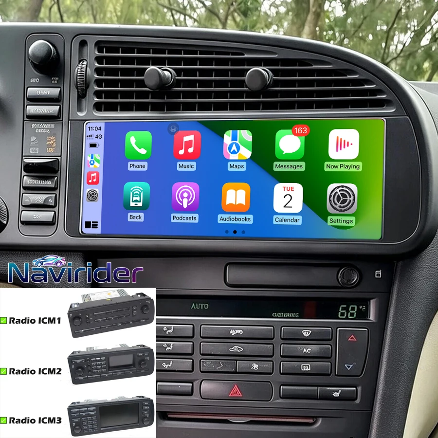 RHD LHD For SAAB 9-3 93 2003-2006 Autoradio Multimedia Android 15 Car Radio GPS Navigation Stereo CarPlay Android Auto DSP WIFI