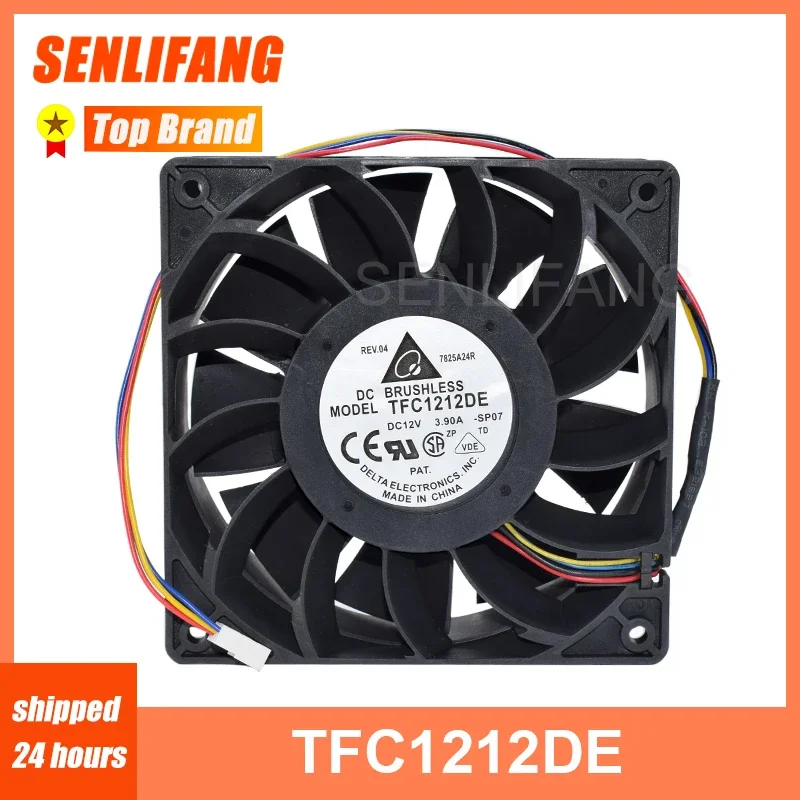 Voor Bitcoin Miner Krachtige Server Case Axiale Koelventilator TFC1212DE DC12V 3.90A 12Cm 5200Rpm 252CFM 4-Draad