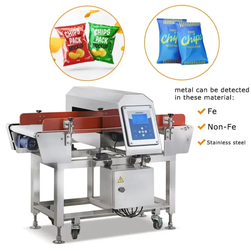 Food Horizon Conveying Detector Accurate Detect Fe Stainless Steel Industrial Equipment Custom