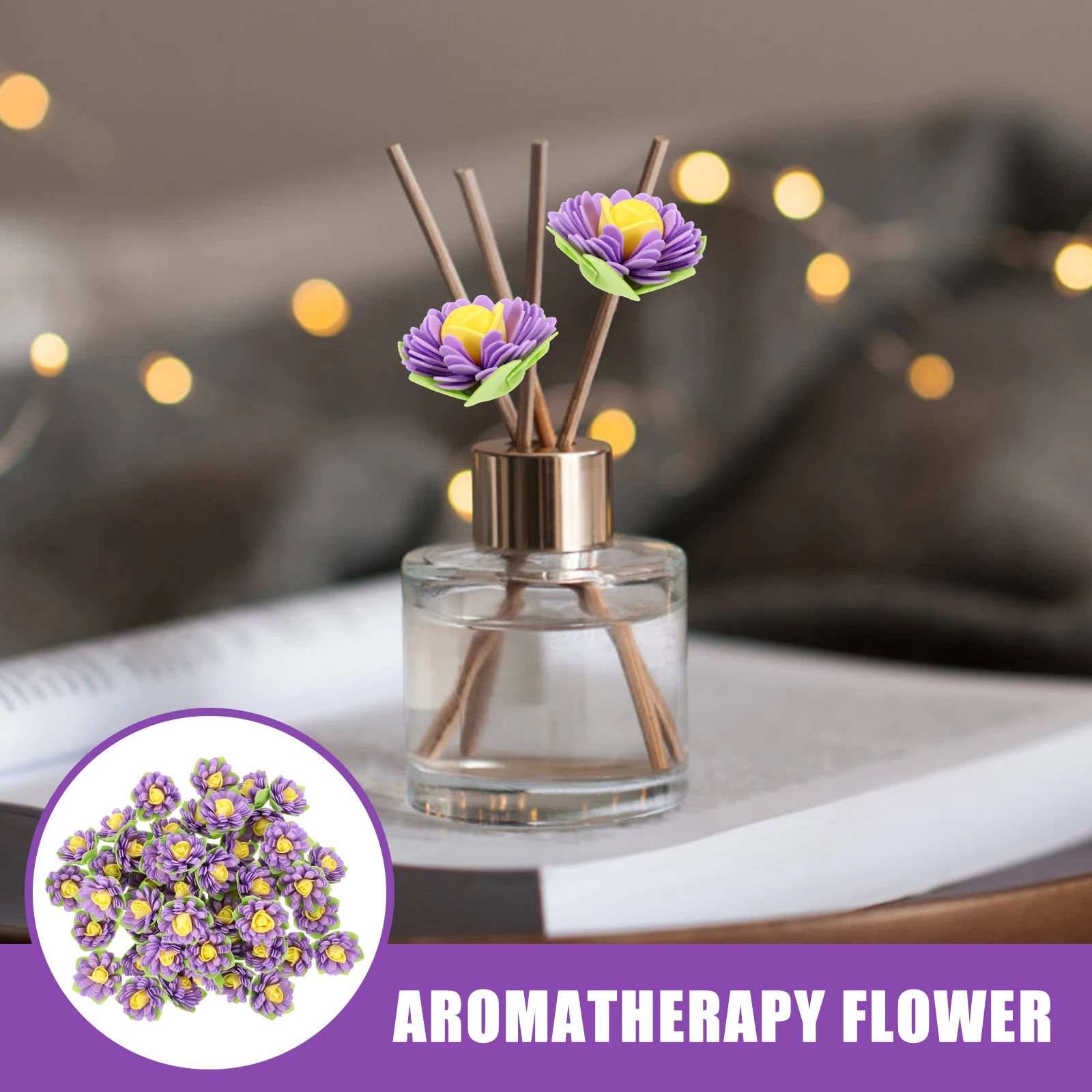 

50 Pcs Artificial Aromatherapy Flowers Office Work Desk Waterless Diffuser Scents Scented