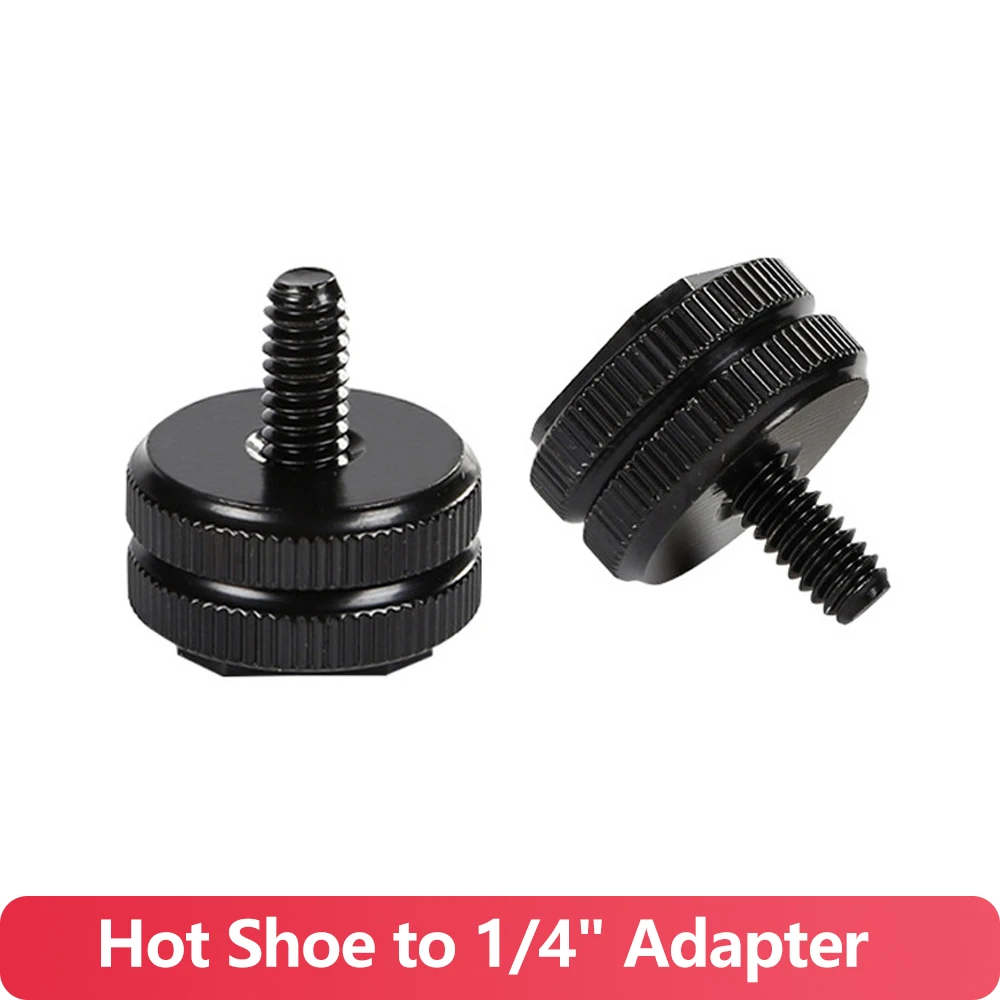 Adaptador de zapata a cámara 1/4, adaptador de montaje de zapata, zapata de Flash a adaptador de poste macho de 1/4 "-20 para cámara DSLR Gopro 12 DJI Rig