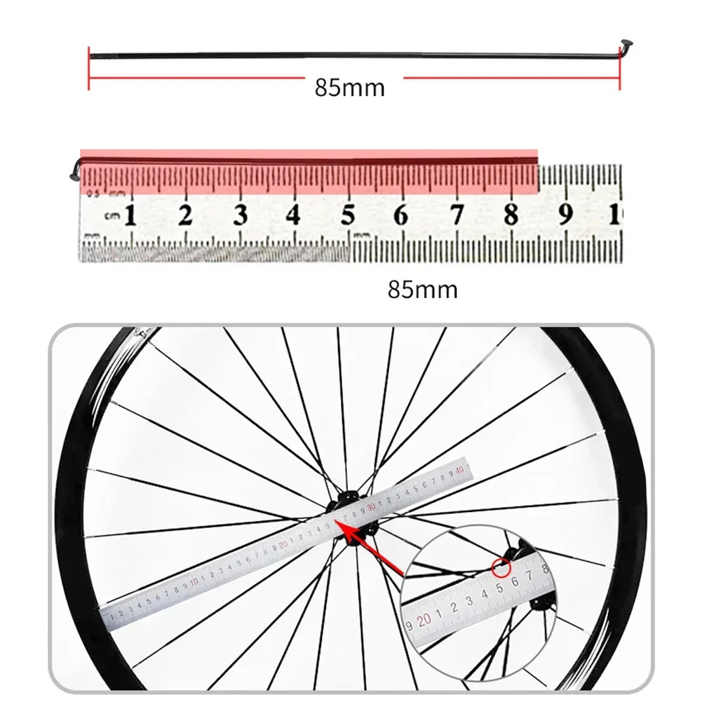 24 Pcs J Bend Bicycle Steel Spokes 288MM 289mm 275MM 260MM 255MM 85MM Length With Nipples Straight Head Bike Replacement Parts