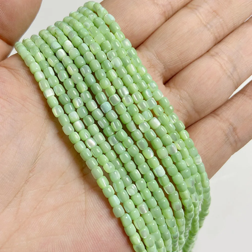 110pcs 3mm Mini Shell Beads Green Dyed Natural Shell Spacer Beads For Jewelry Making DIY Craft Needlework Bracelet Earrings 14