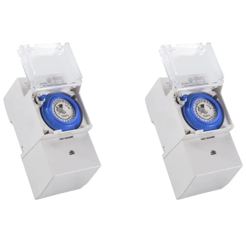 

ABUI-2X SUL181H Mechanical Timer 24 Hours Time Switch Relay Electrical Programmable Timer 24 Hour Din Rail Timer Switch