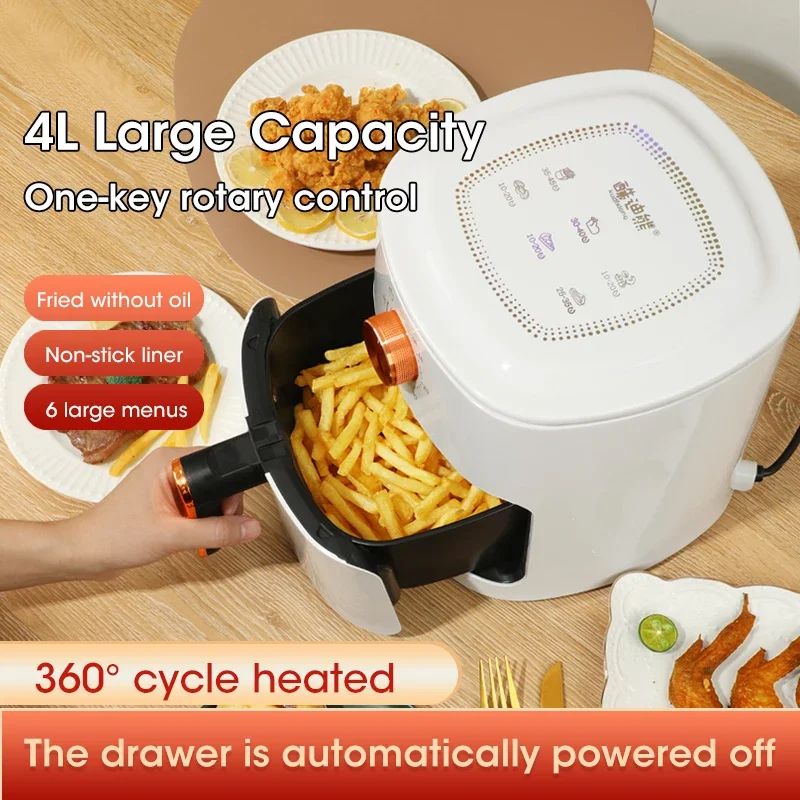 4L Air Fryer Without Oil Oven 360°Baking LED Touchscreen Electric Deep Fryer 1100W Nonstick Basket Kitchen Cooking Air Fryer