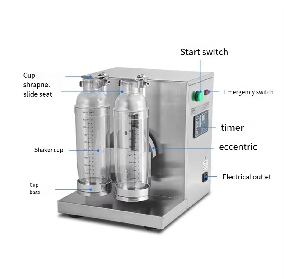 350-1000 ml Double Cups Shaker Machine Bubble Tea Milk Tea Boba Shaking Milk Tea Pearl Machine Beverage Juice Shaking Machine