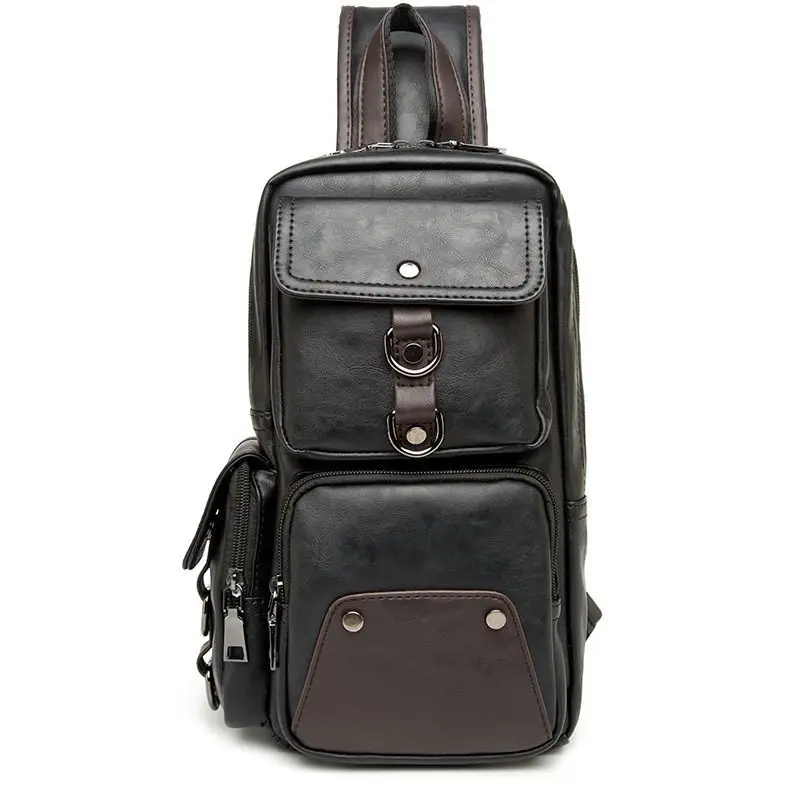 Men's chest bag, multifunctional waist bag, fashionable backpack, crossbody bag, canvas outdoor shoulder bag