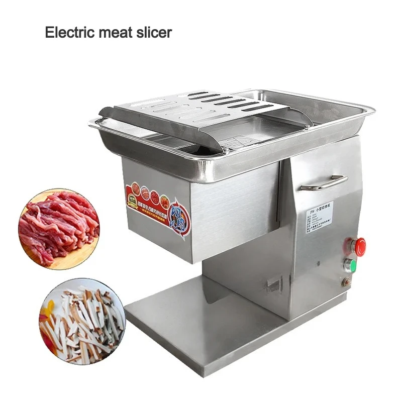 110/220V Commercial Meat Slicer 2.5/3/4/5MM Meat Cutter Desktop Meat Cuting Machine Stainless Steel Slice Machine 280KG/h 1PC