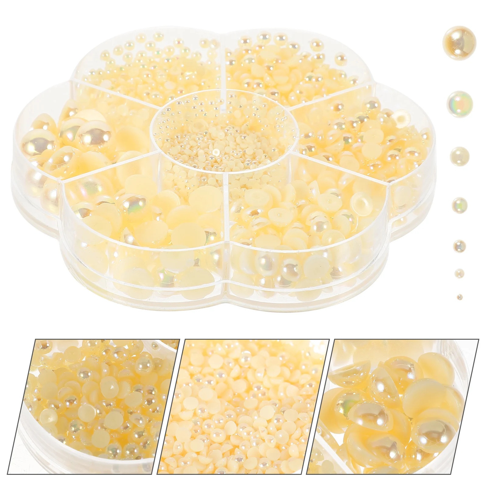 

Imitation Pearl Beads Half Round Jewels Big Nail Rhinestones DIY Headdress Flatback Pearls Accessories Jewelry Making Nail