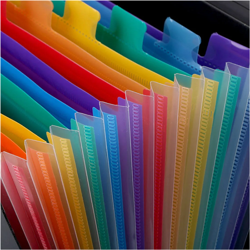 1pcs Portable File Folder 12 Layer Plastic Document Organizer Lightweight Storage For School Office Home Student Stationery
