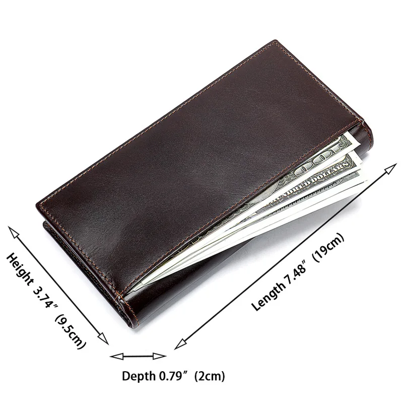 New model High-end genuine leather long-style men's business retro clutch handbag cowhide handmade wallet