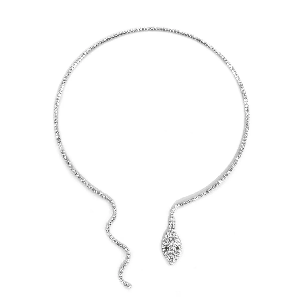 1pcs Personalized, Simple and Fashionable Snake shaped Collar Accessories for Women\'s Rhinestone Party Bar