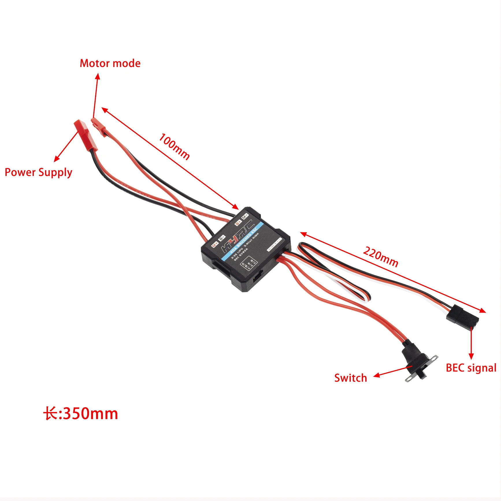 1pc 40A szczotkowane ESC elektroniczny Regulator prędkości dla WPL C24 C34 MN D90 MN99S MN86S Micro szczotka Regulator elektryczny