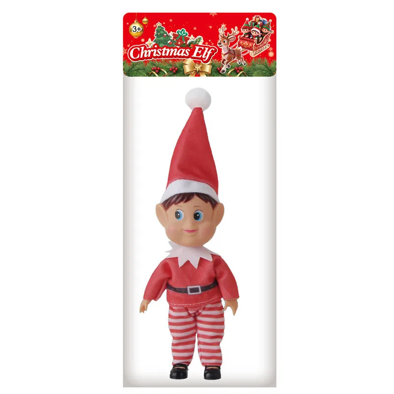 New multi-color striped Christmas elf doll Christmas Elf soft rubber face elf doll holiday decoration ornament Christmas gift