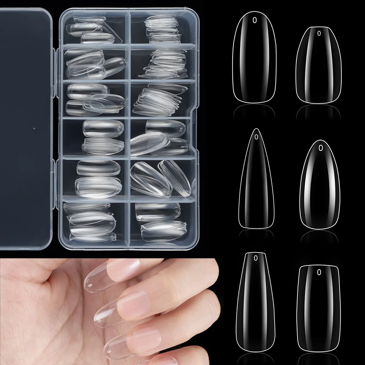 Nail Flakes Transparent Nail Flakes Type A Nail Flakes No Trace Fake Nail Boxes