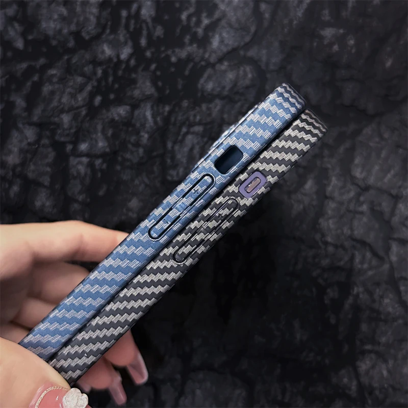 For Magsafe Magnetic Wireless Charging Carbon Fiber Texture Phone Case For iPhone 16 Pro Max 14 11 12 13 15 Pro Max Back Cover