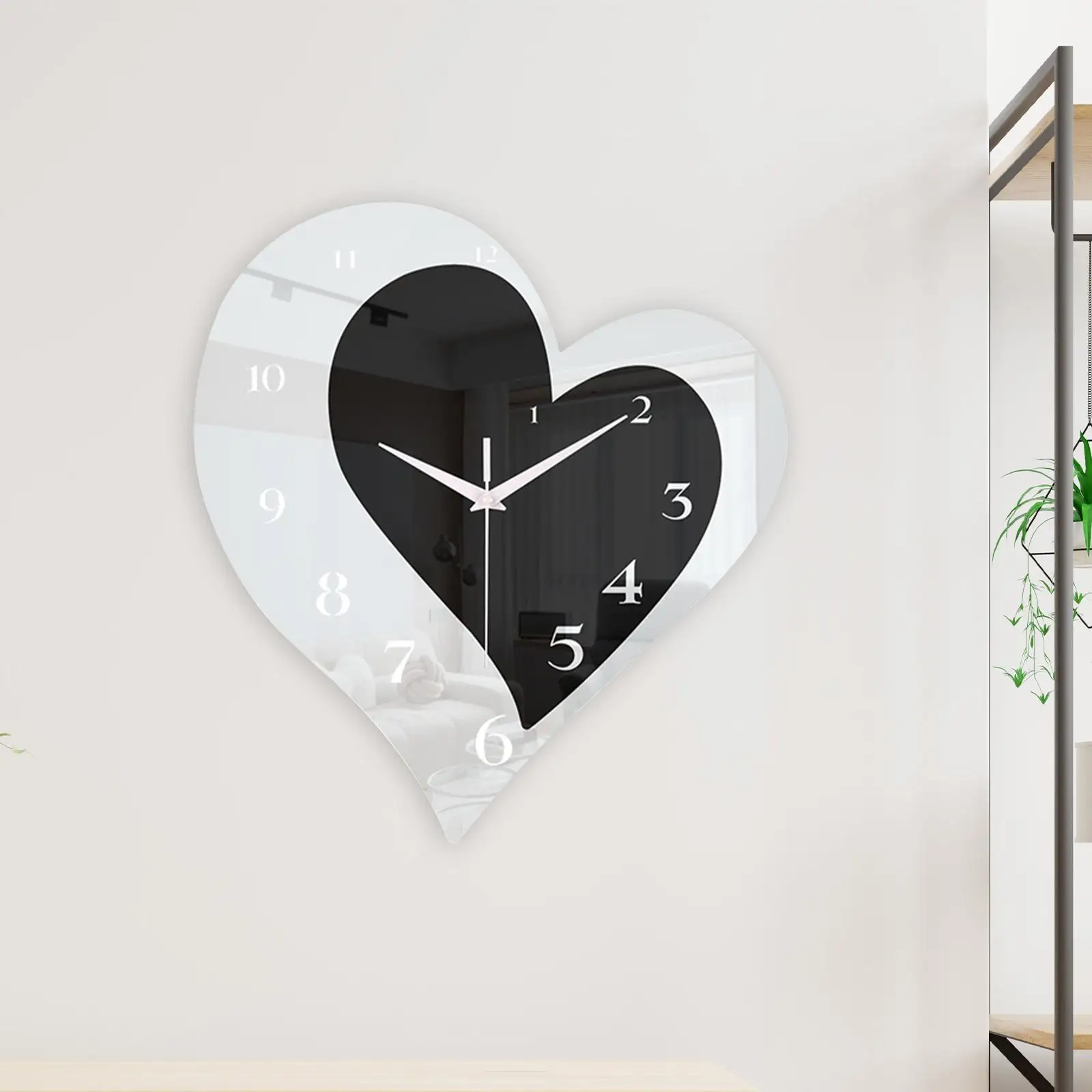 Acrylic Heart Shaped Wall Clock Decorative Wall Art Accurate Movement Wall