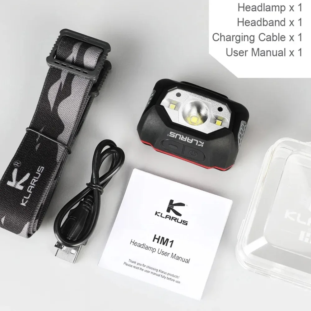 

KLARUS HM1 Powerful Headlamp XPG-3 440LM 60 Degrees Angle Adjustment Headlight for Climbing Cycling Camping