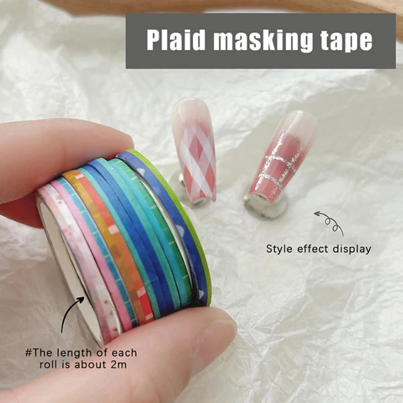 20 Rolls Creative Striping Line Guide Tapes Professional Grade Masking Nail Art Tape Rolls DIY Manicure Pattern Tools