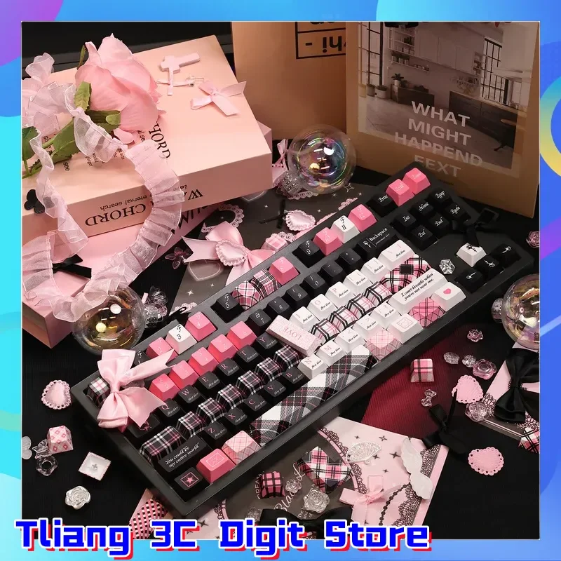 

Тема First Love, 127 клавиш, механическая клавиатура Cherry PBT, пользовательские колпачки для клавиш, милый подарок для подруги, аксессуары для игровой клавиатуры для ПК