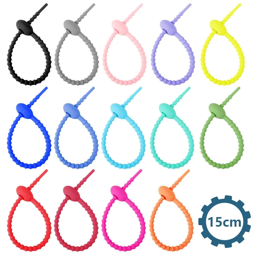 10/20/30/50Pcs/Lot Silicone Cable Organizer Reusable Bag Ties Twist Wire Fasten Cable Ties Headset Data Line Wire Universal Tie