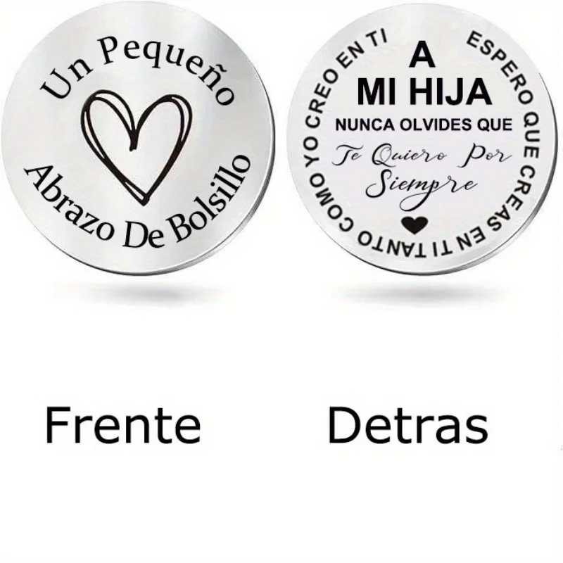 1PC Pocket Hug Token Keepsake Stainless Steel Double Sided Inspirational To My Son Daughter Gifts