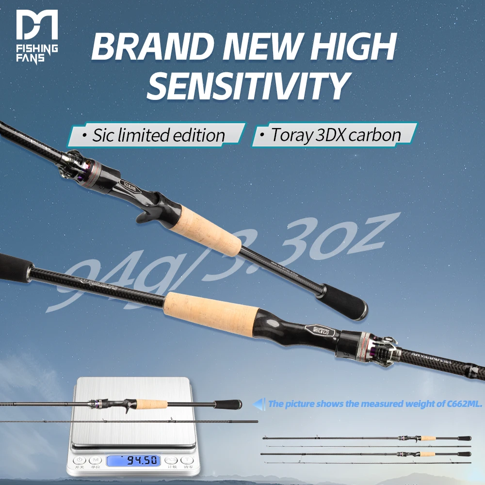 

FISHINGFANS RANCY 2.0 TORAY T1100 CARBON Blank Fuji SIC guide AAA Cork Handle X Cross Tape ML Medium Light 7-15g Sea Fishing Rod