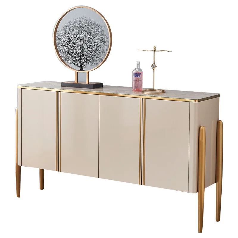 

Светлый роскошный мраморный обеденный шкаф, простая постмодернистская гостиная, входной ресторан, нержавеющая сталь