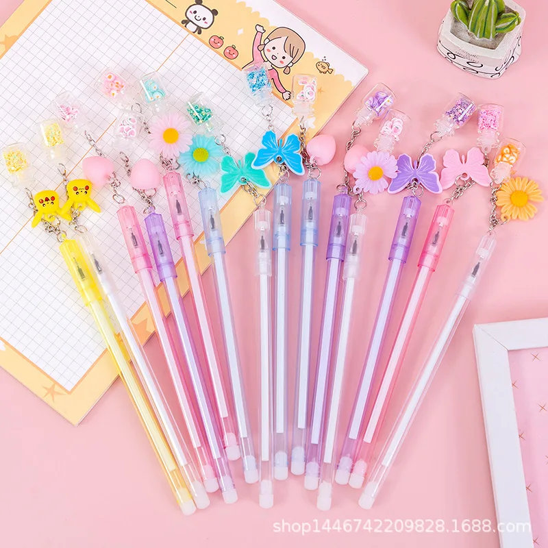 30 teile/los Nette Schmetterling Anhänger Gel Stift 0,5mm Schwarz Gel Ink Cartoon Daisy Netural Stift Schule Büro Schreibwaren Geschenke